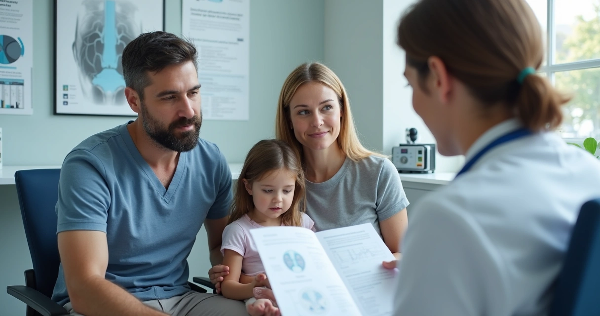 Família consultando especialista para doenças raras 