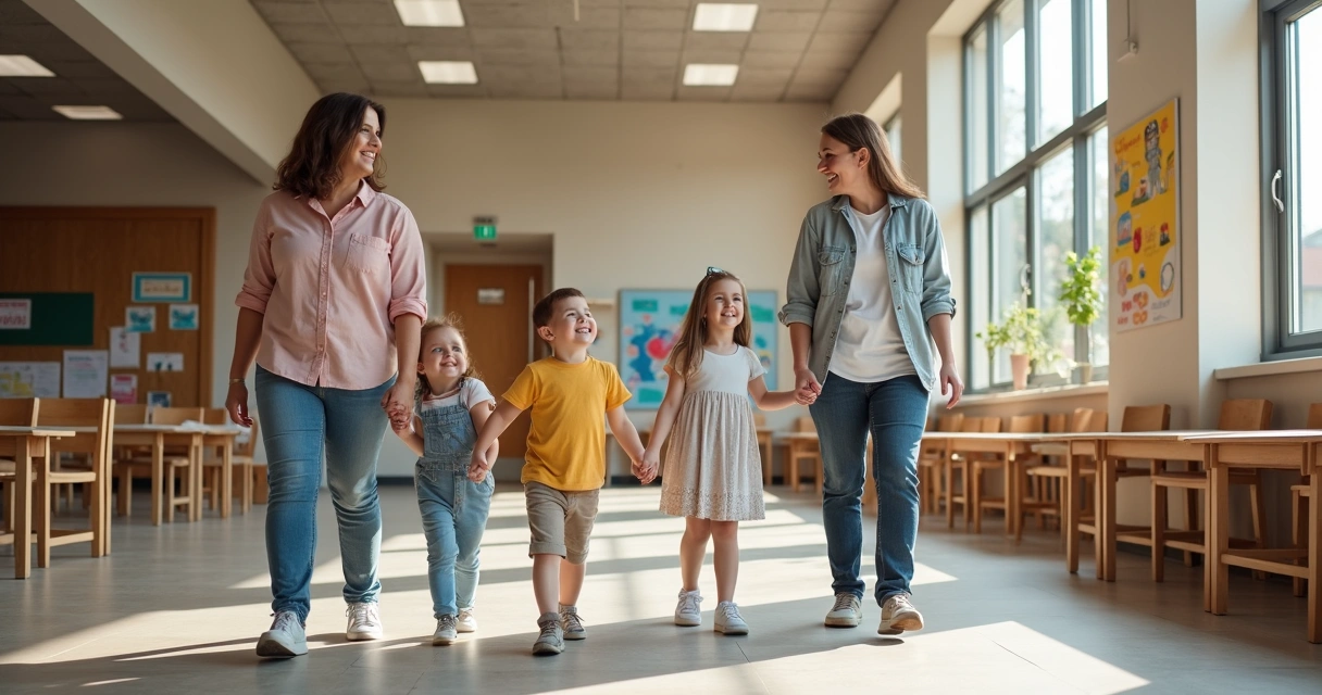 Famílias visitam escola com coordenadores 