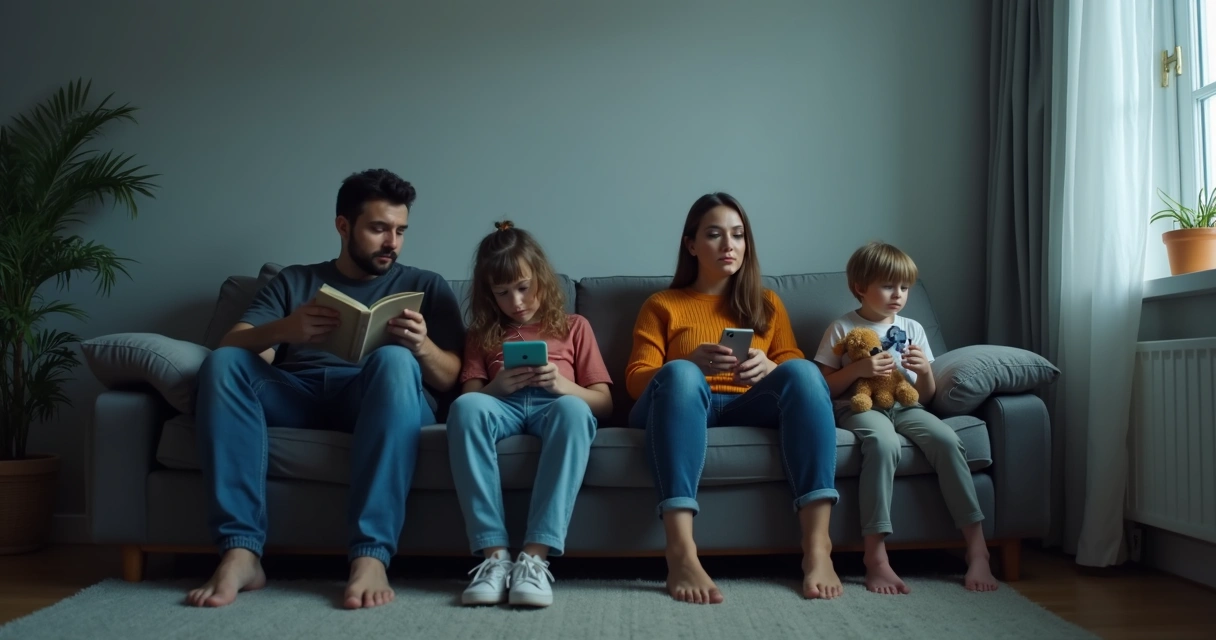 Family showing emotional distance 