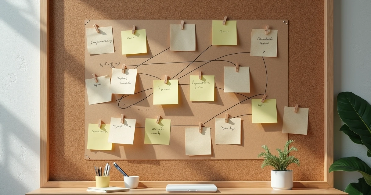 Pattern map with notes and symbolic family markers 