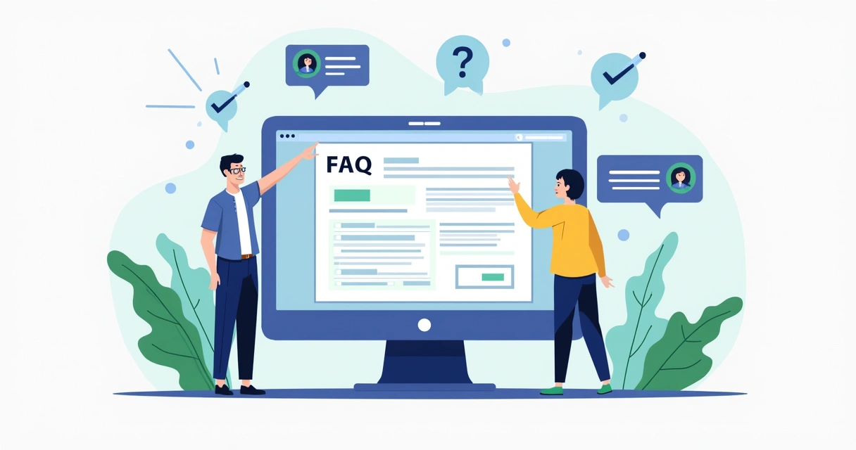 Tela de FAQ empresarial em suporte rápido 