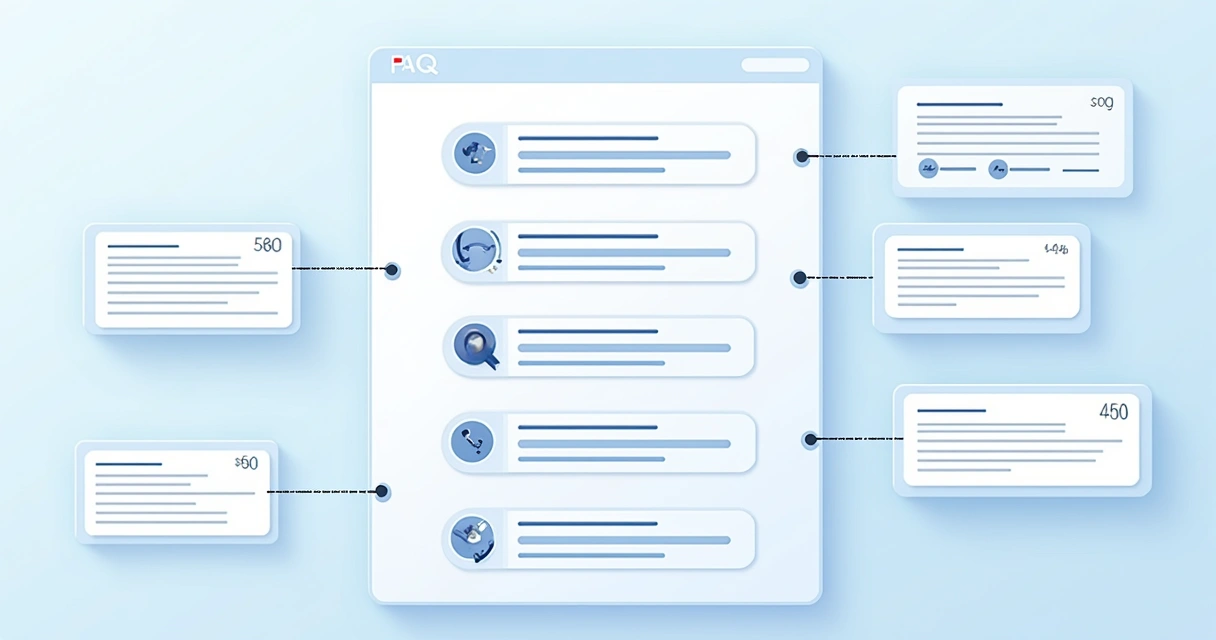 Exemplo visual de perguntas e respostas de FAQ schema 
