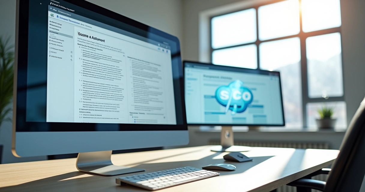 Tela de computador exibindo seção de FAQ com perguntas organizadas e chatbot ao lado para autoatendimento 