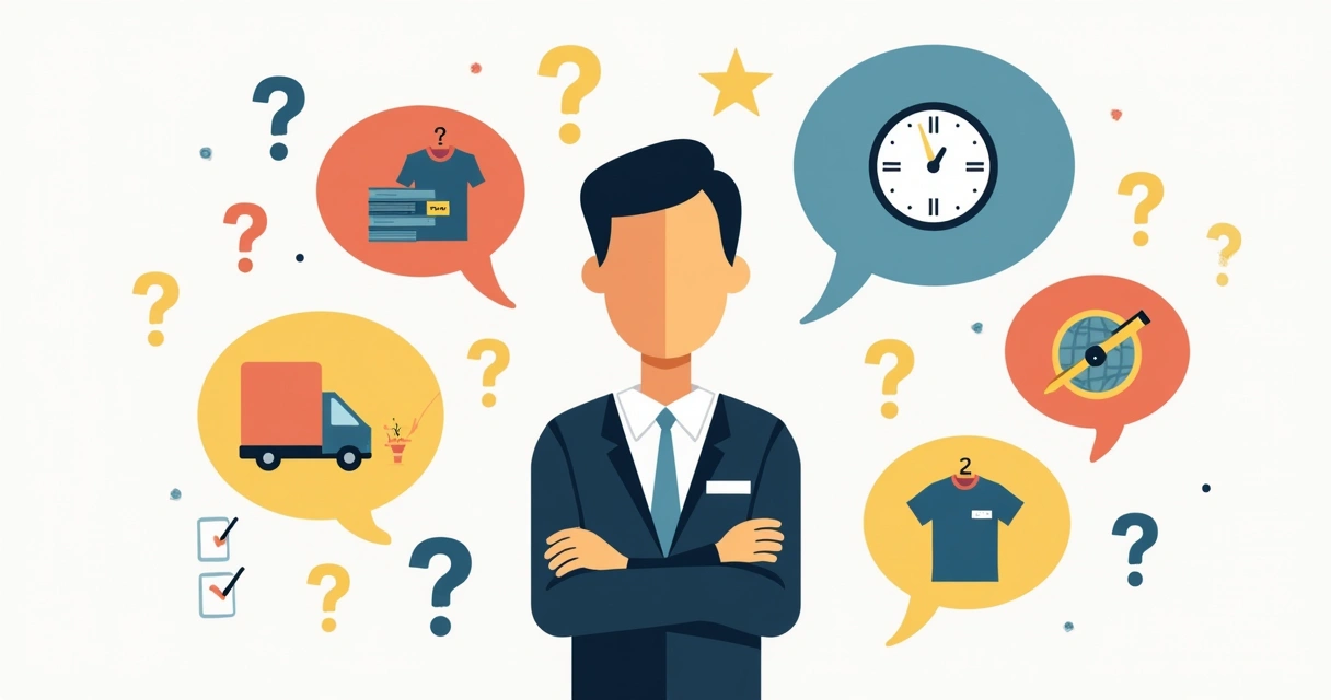 Dúvidas frequentes sobre uniformes empresariais em balões de fala 