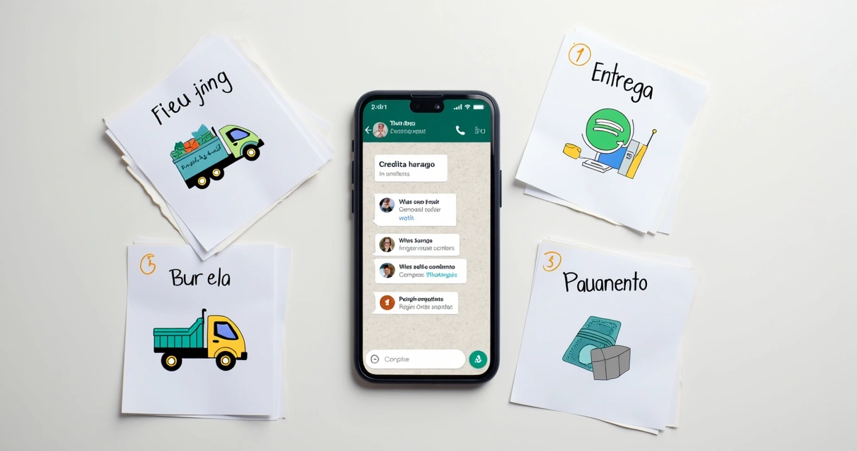 FAQ visual passo a passo para clientes no WhatsApp 