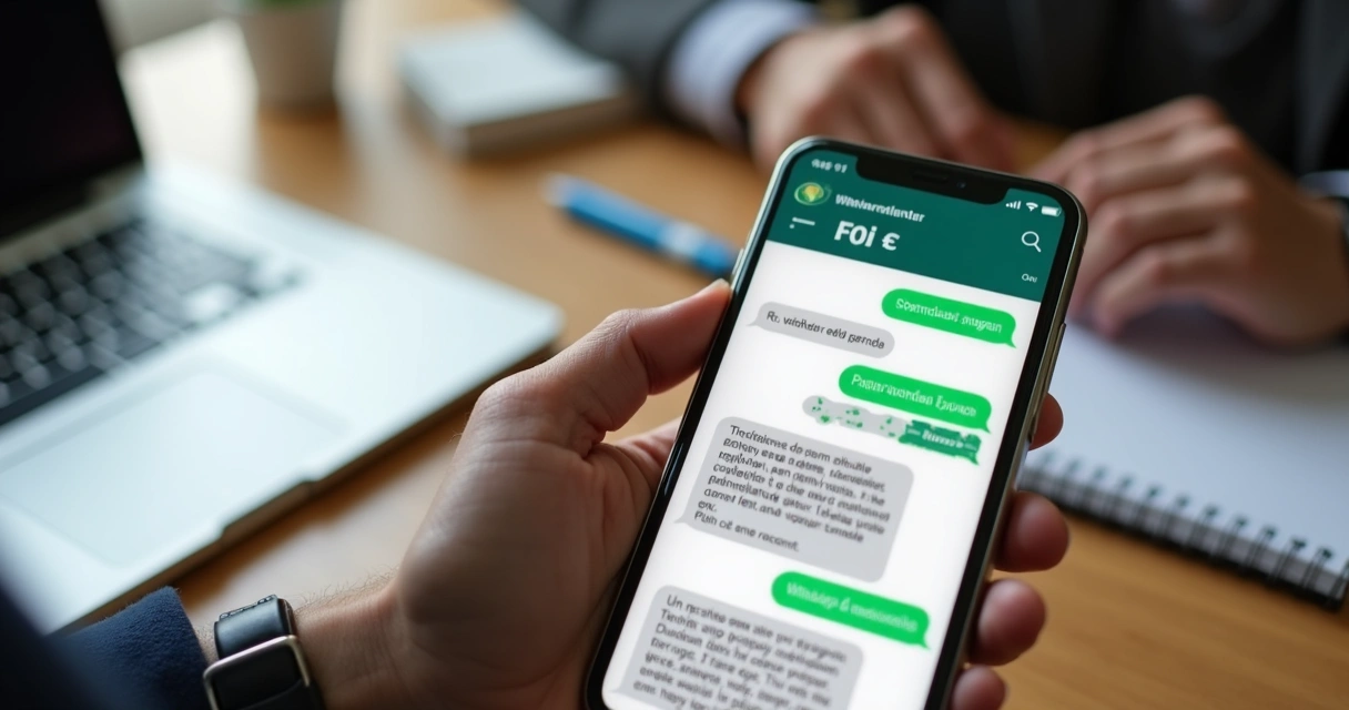 Exemplo de menu visual em FAQ no WhatsApp 