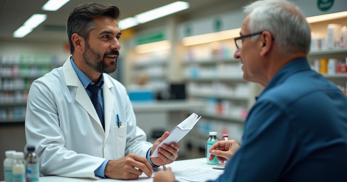 Farmacêutico orientando cliente em Curitiba