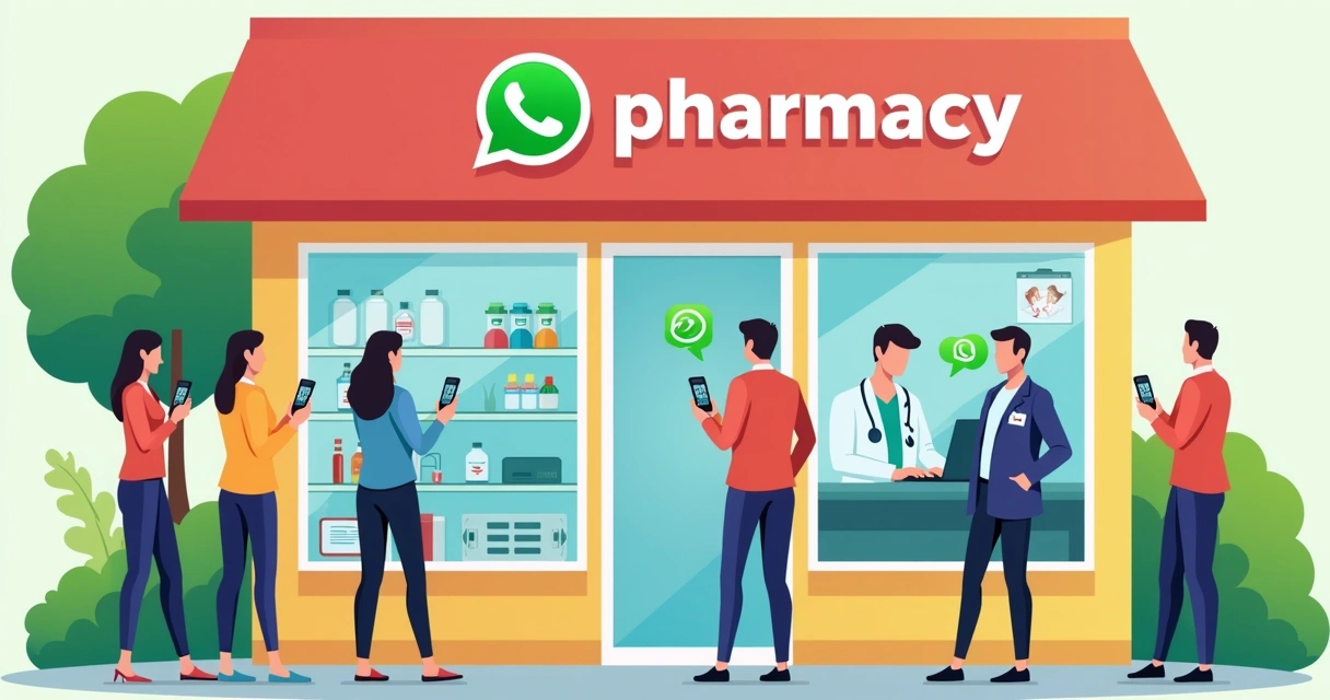 Farmácia pequena atendendo vários clientes pelo WhatsApp 