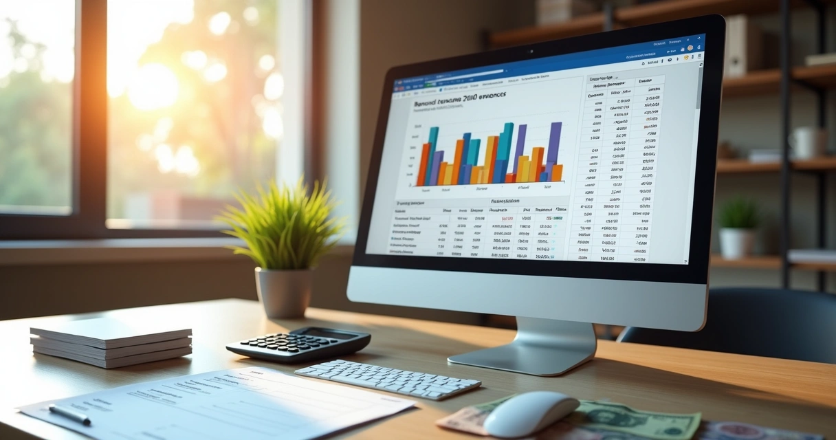 Planilha de faturamento com gráfico de barras mostrando receitas mensais