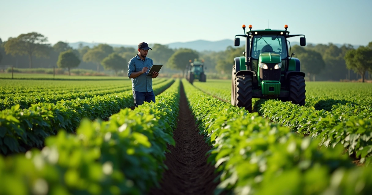 Sensores instalados no solo de uma fazenda conectados a sistemas IoT 