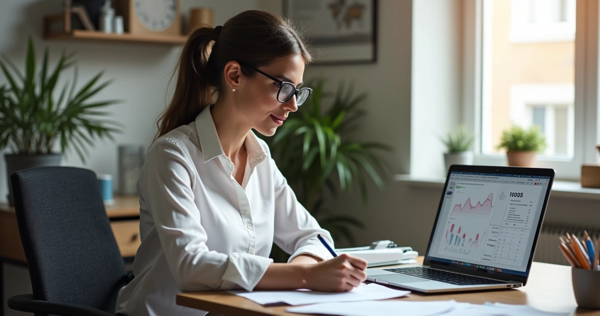 Pessoa conferindo saldo em extrato bancário na tela do computador 