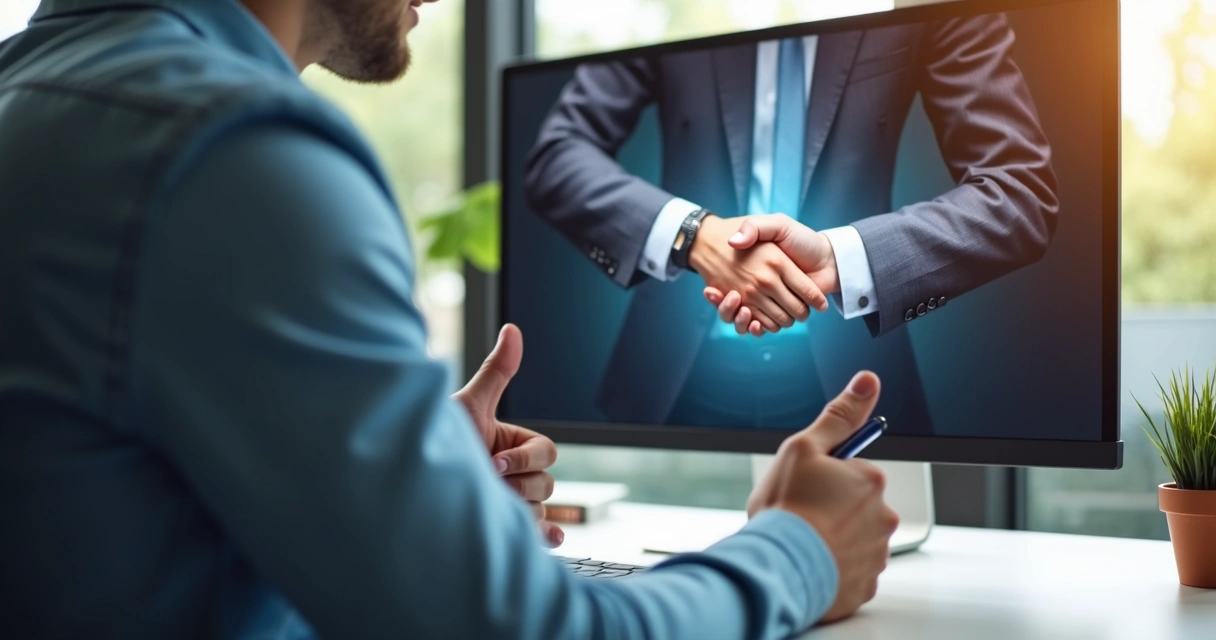 Cliente confirmando compra durante videochamada de vendas 