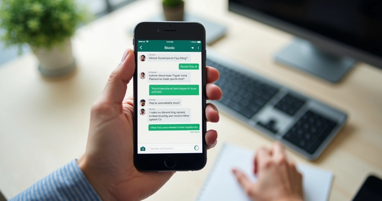 Telescela de celular mostrando conversa de fechamento de vendas no WhatsApp