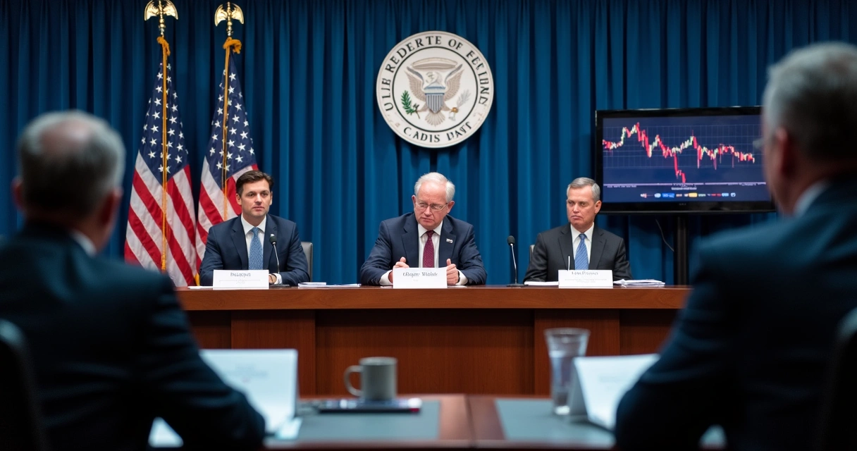 Federal Reserve policy press conference room 