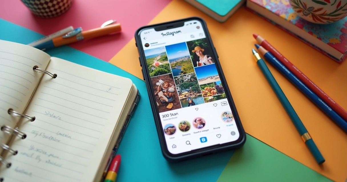 Feed do Instagram com fotos variadas e legendas criativas 