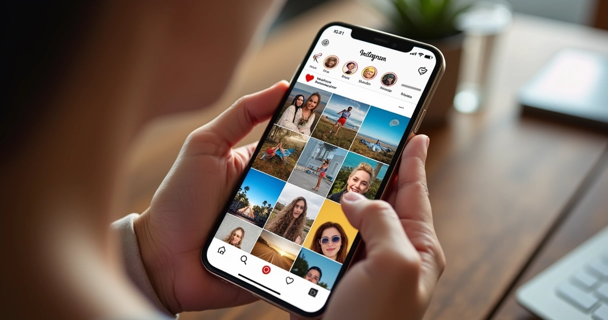 Feed de Instagram com visual nostálgico, saturação alta e cortes simples 