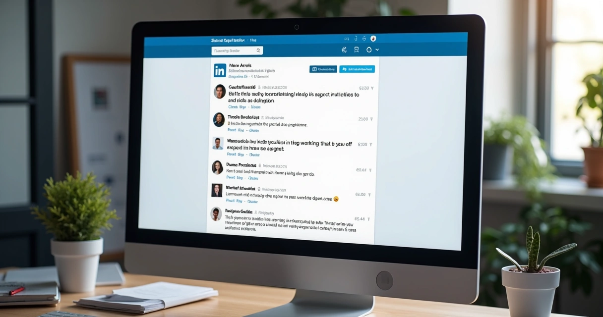 Feed do LinkedIn com comentários destacados 