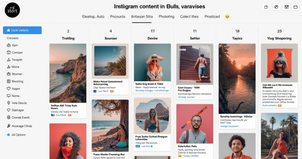 Feed Instagram com calendário visual de postagens 