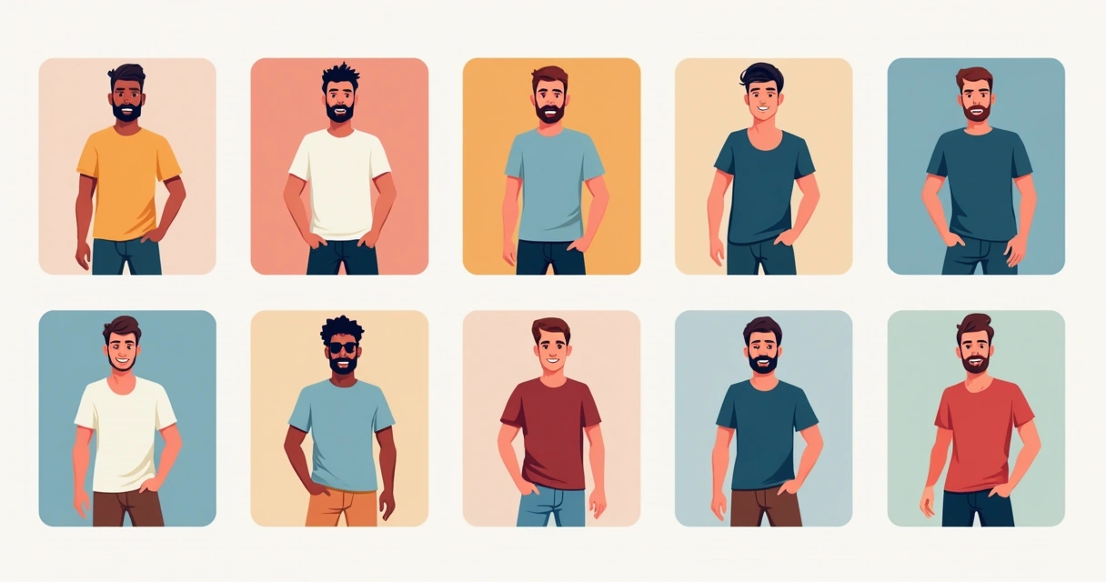 Cenas variadas de homens usando diferentes estilos de roupas masculinas