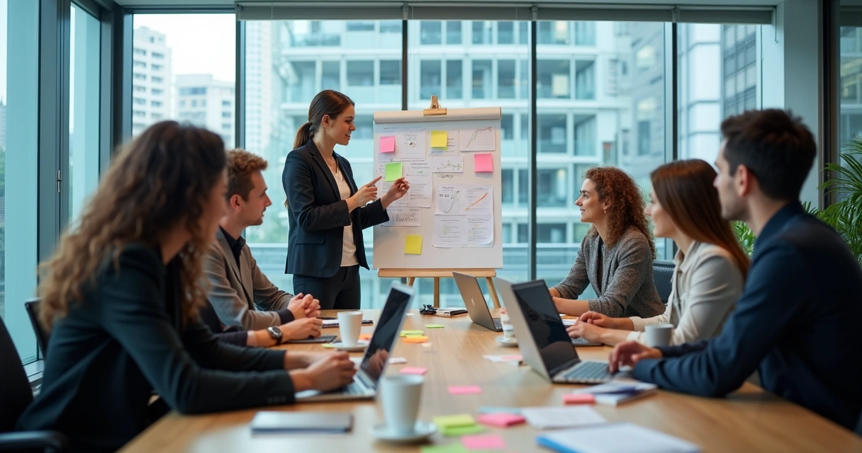 Equipe de RH faz feedback 360 em treinamento