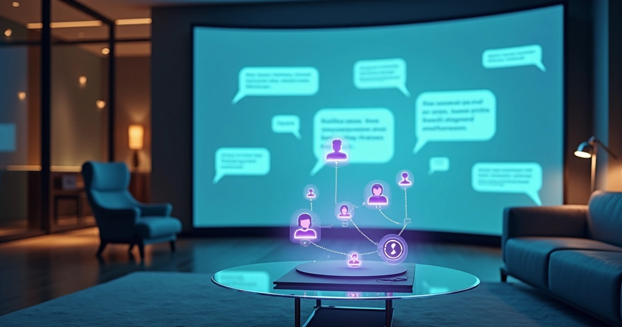 Painel digital com mensagens automatizadas de feedback para candidatos em grande tela curva 