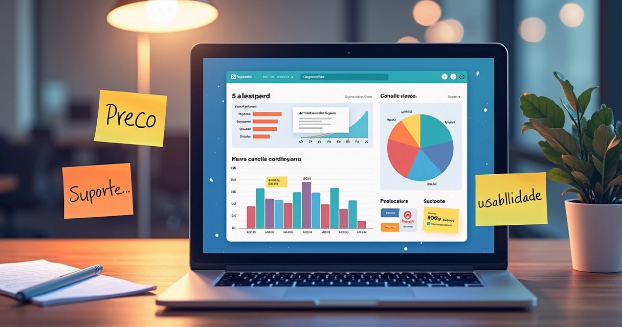 Tela com gráficos de feedback de cancelamento SaaS 