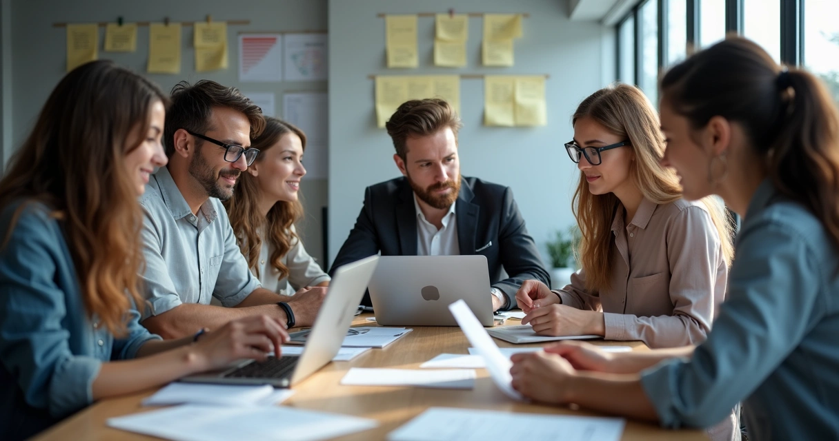 Equipe de atendimento analisando feedbacks de clientes juntos