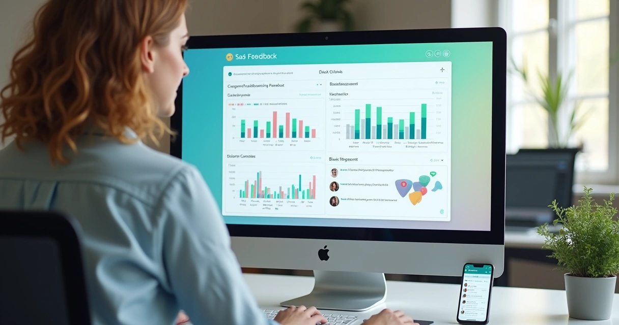 Tela com dashboard mostrando gráficos de feedback do cliente 