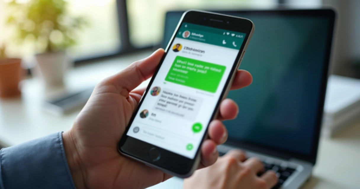Cliente avaliando atendimento pelo WhatsApp no celular