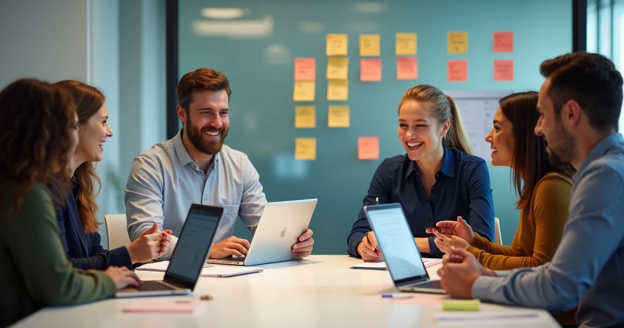 Clientes conversando sobre software SaaS em um ambiente descontraído.