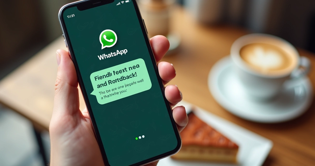 Mensagem de WhatsApp pedindo avaliação do atendimento de restaurante. 