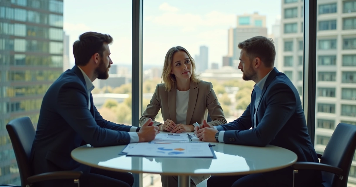 Gestor dando feedback construtivo para novo vendedor 