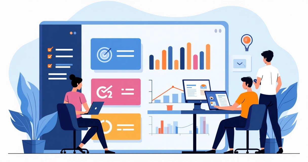 Tela fictícia de dashboard mostrando feedbacks para parceiros 