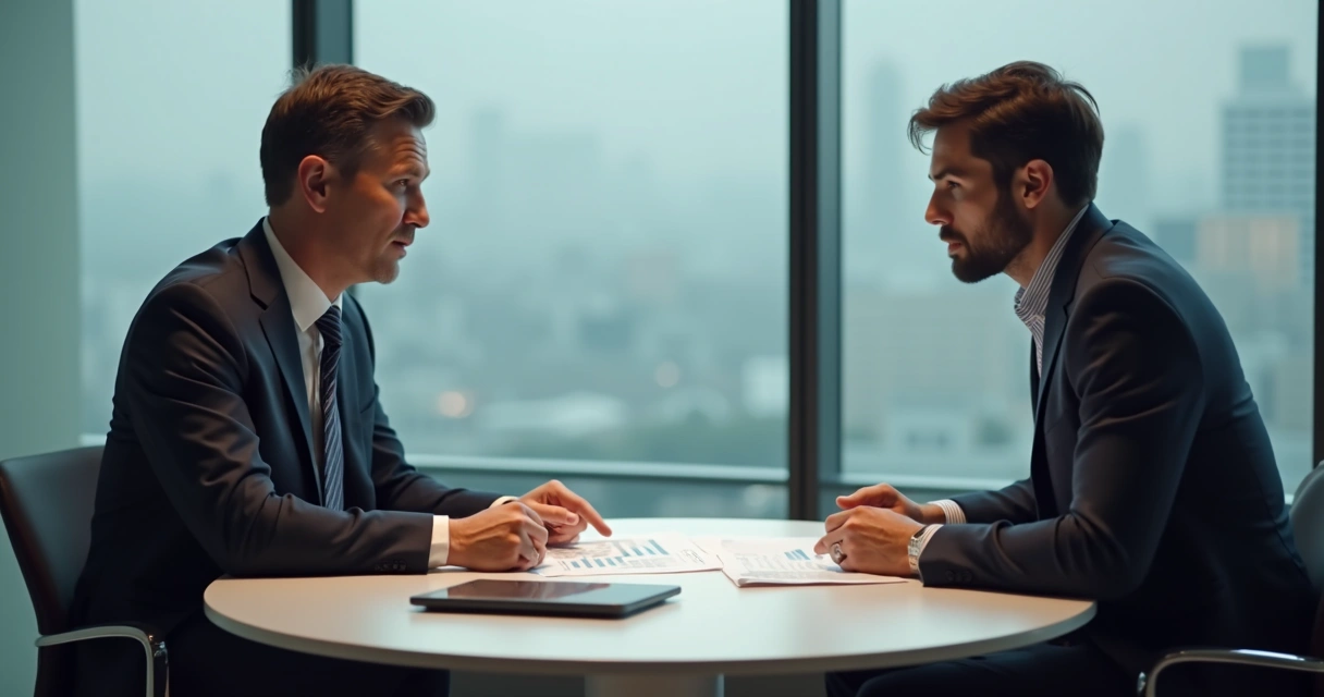 Gestor dando feedback estruturado em reunião 1-1