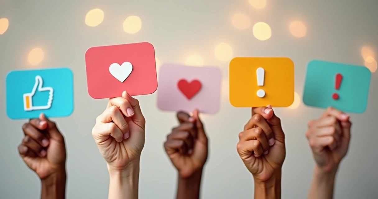 Mãos segurando cartões de avaliação ética digital