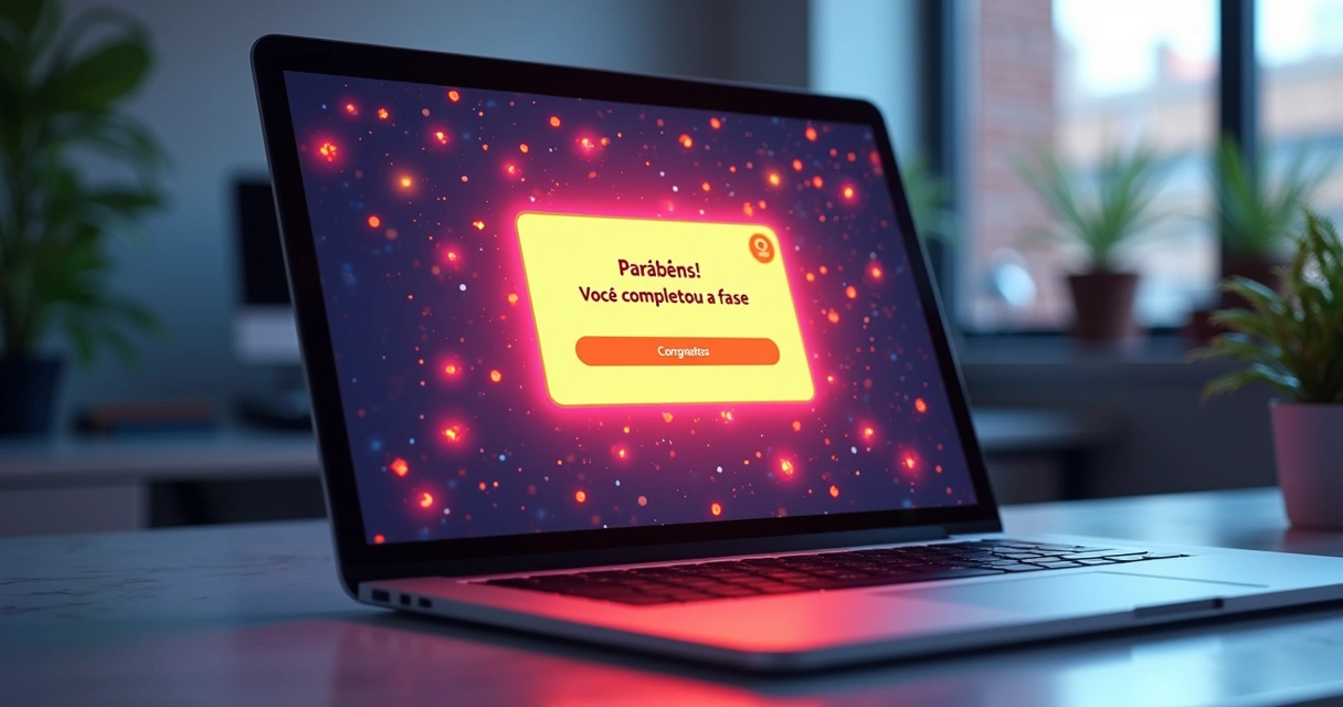 Mensagem de feedback imediato aparecendo em tela de curso online 