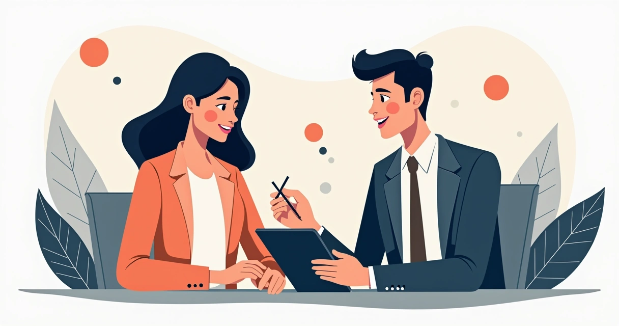 Líder dando feedback individual específico ao colaborador. 