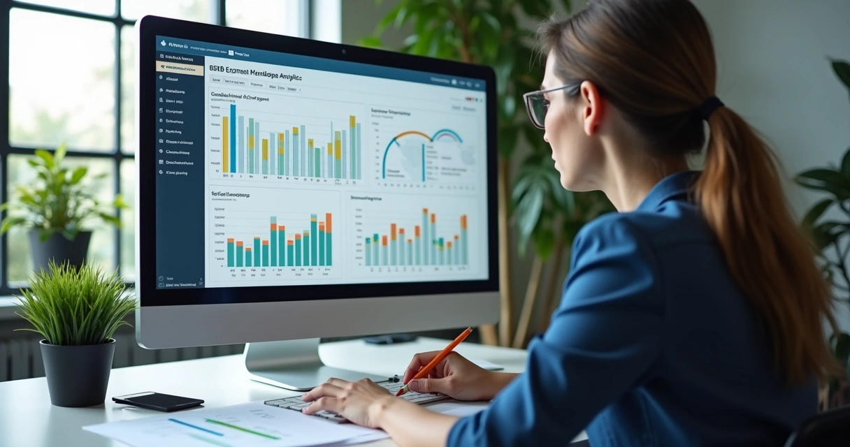 Profissional analisando feedback digital de leads captados
