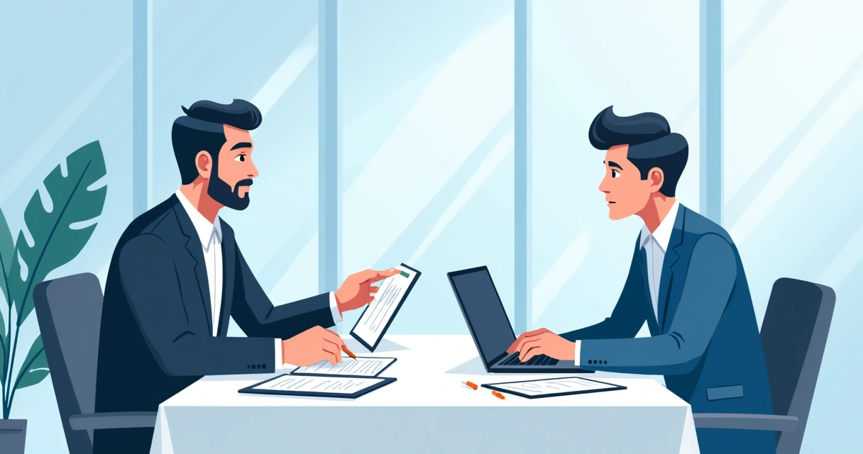 Mentora orientando jovem profissional em sessão de feedback 