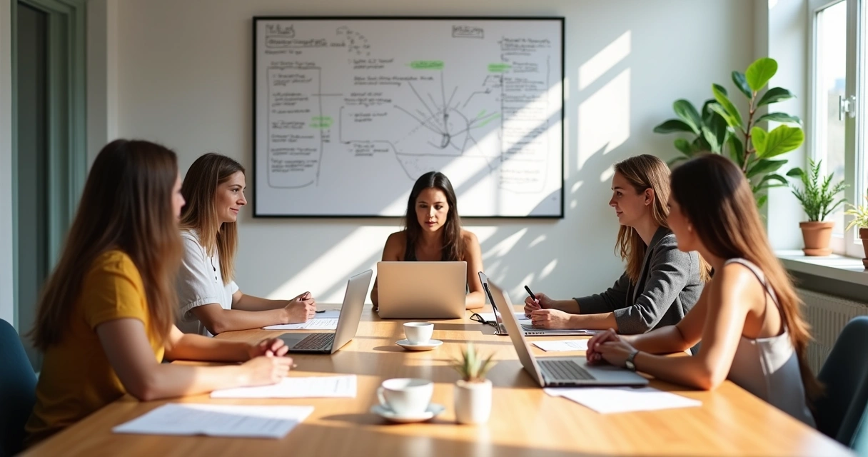 Equipe discutindo feedback negativo em reunião de inovação 
