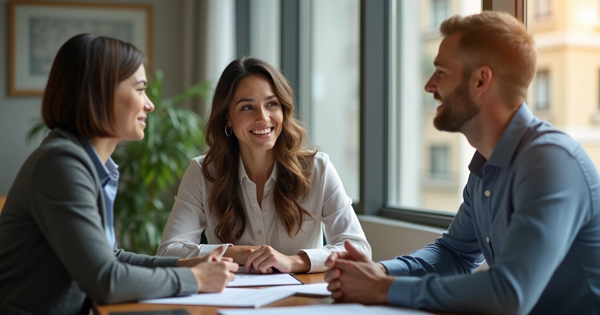Equipe recebendo feedback positivo em ambiente de trabalho 