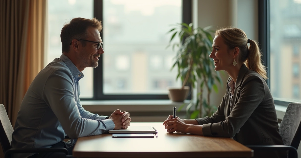 Conversa de feedback respeitosa entre líder e colaborador