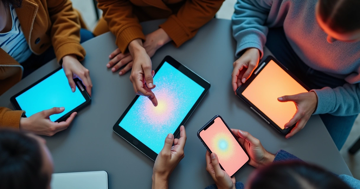 Pessoas usando aplicativo em diferentes dispositivos