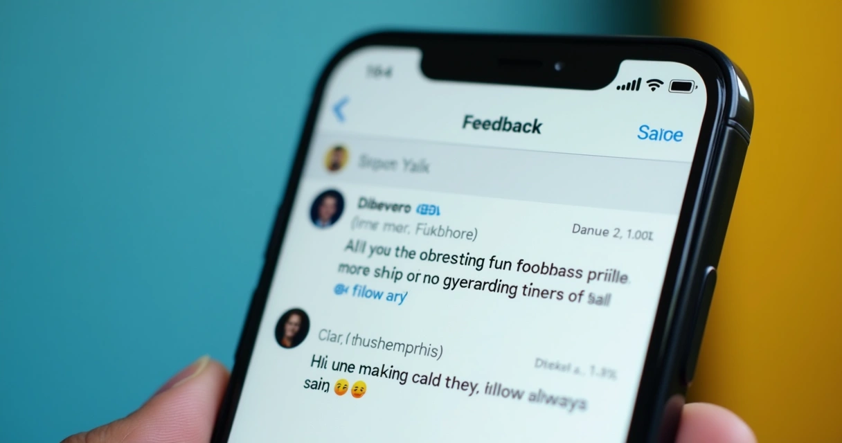 Tela de app mostrando feedback de usuários 