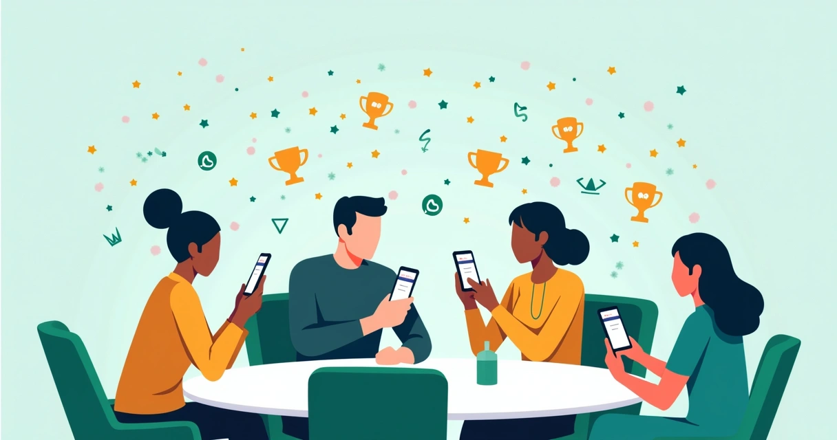 Colaboradores celebrando conquistas em grupo de WhatsApp 