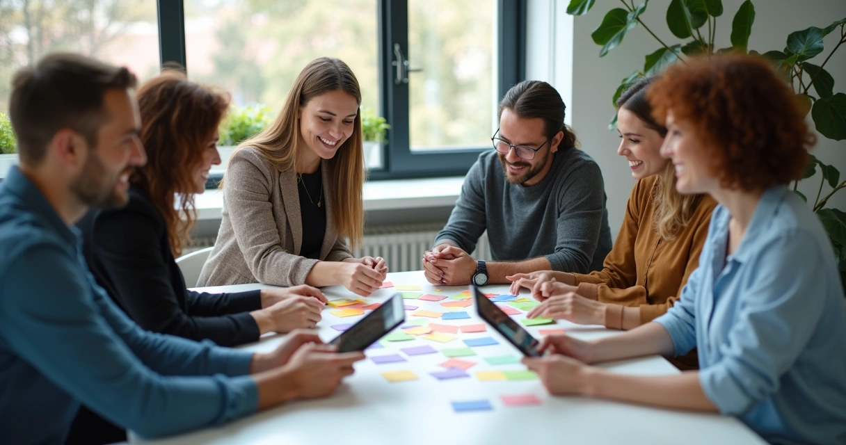 Equipe analisando feedbacks de clientes no onboarding 