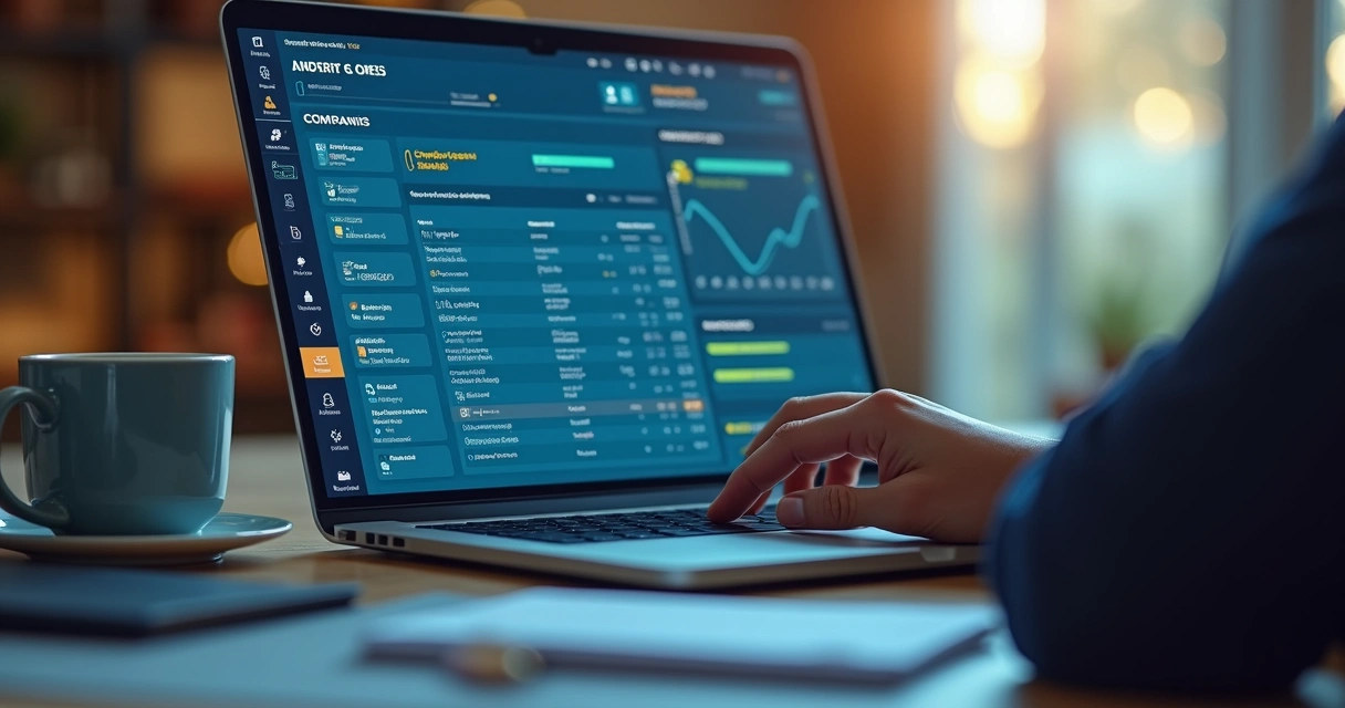 Tela de plataforma digital de pesquisa de empresas com filtros avançados 
