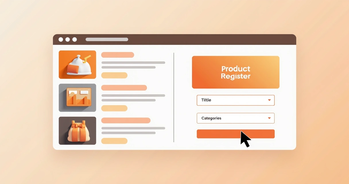 Tela de cadastro da Shopee com sugestões automáticas de imagens e títulos 