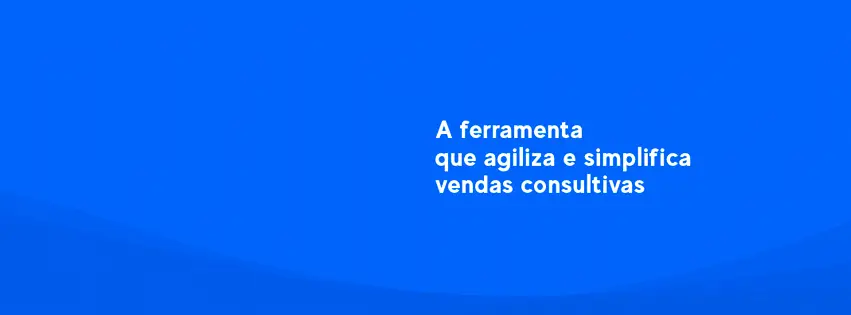 Texto branco sobre fundo azul com frase sobre ferramenta para vendas consultivas