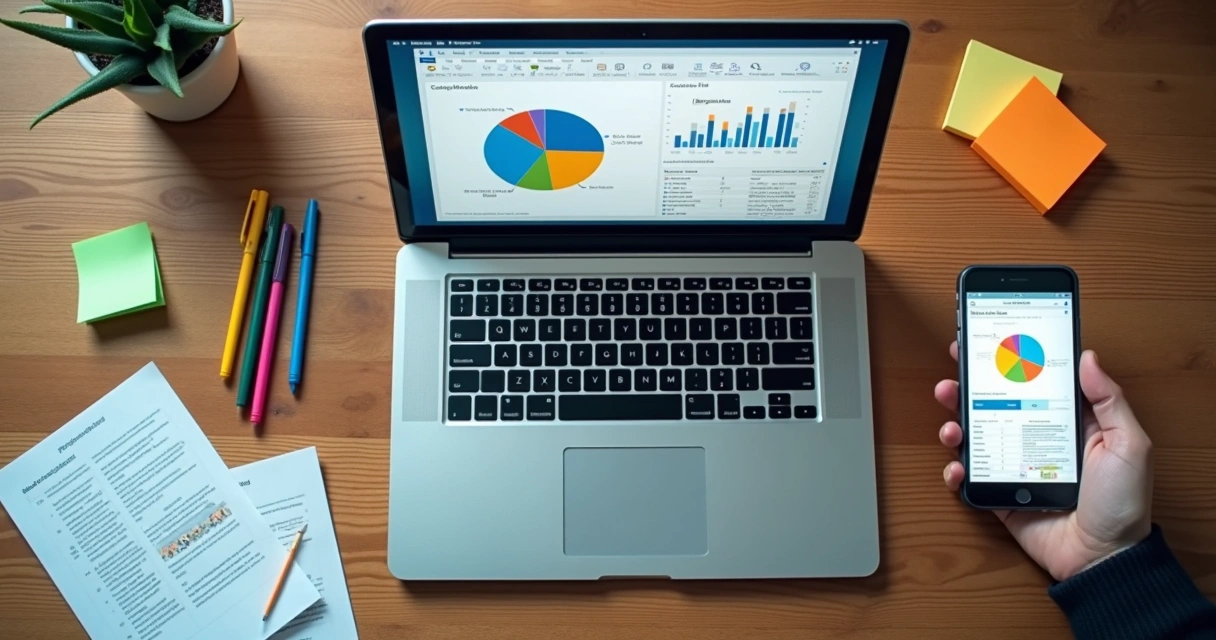 Ferramentas de BI para pequenas empresas em uma mesa digital 